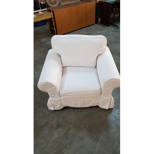 110 - Ikea Modern Armchair with White Cover