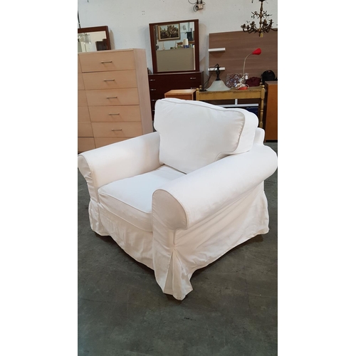 110 - Ikea Modern Armchair with White Cover