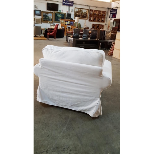 110 - Ikea Modern Armchair with White Cover