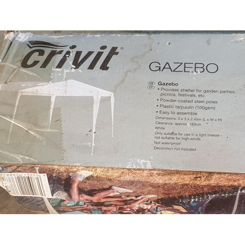 112 - Crivit Gazebo (Still in Box, Un-Used), (3m x 3m x 2.45m)