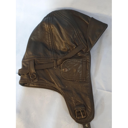 147 - Mil-Tec Leather Flights Aviator Hat (Leather / Baumwolle) Size M