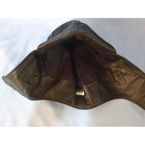 147 - Mil-Tec Leather Flights Aviator Hat (Leather / Baumwolle) Size M