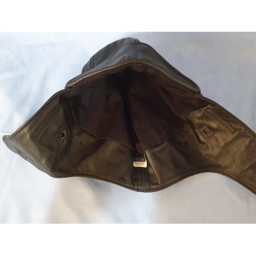 147 - Mil-Tec Leather Flights Aviator Hat (Leather / Baumwolle) Size M