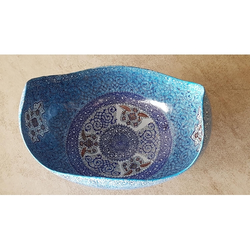 156 - Enameled Dishes with Oriental Pattern Gondola Bowl (10 x 14 x 16cm) & Gondola Dish (11 x 20 x 2.5cm)