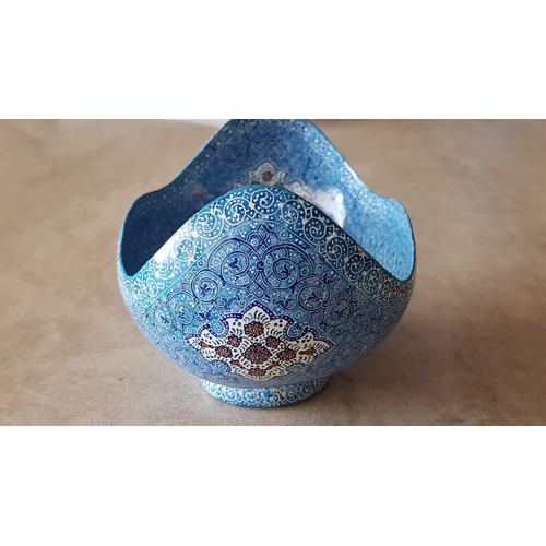 156 - Enameled Dishes with Oriental Pattern Gondola Bowl (10 x 14 x 16cm) & Gondola Dish (11 x 20 x 2.5cm)