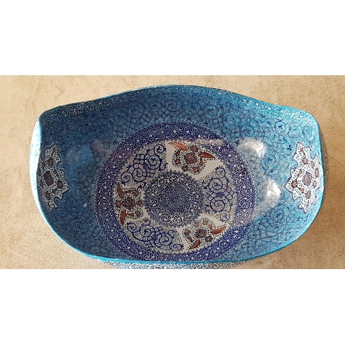 156 - Enameled Dishes with Oriental Pattern Gondola Bowl (10 x 14 x 16cm) & Gondola Dish (11 x 20 x 2.5cm)