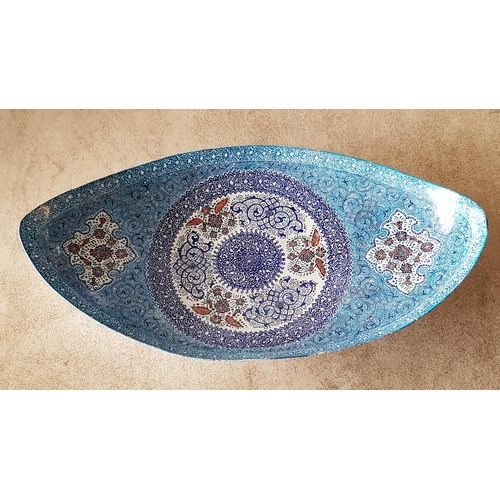 156 - Enameled Dishes with Oriental Pattern Gondola Bowl (10 x 14 x 16cm) & Gondola Dish (11 x 20 x 2.5cm)