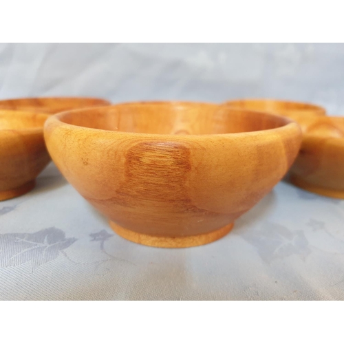 174 - Set of 6 x Small Wooden Snack Bowls (Ø12 each) Hand Made, Woodmen Pera Pedi