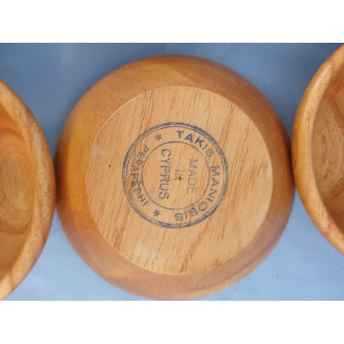 174 - Set of 6 x Small Wooden Snack Bowls (Ø12 each) Hand Made, Woodmen Pera Pedi