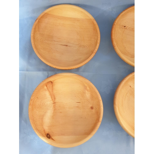 176 - Collection of 6 x Wooden Hand Made Woodmen Pera Pedi, Bowl / Plates (Ø19cm each)