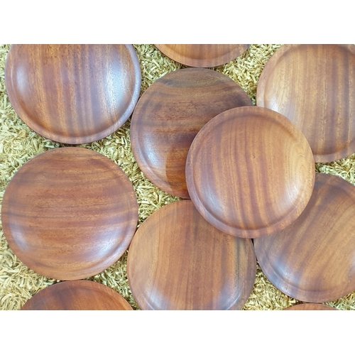 25 - Set of 24 x Wooden Dinner Plates (12pcs Ø21cm and 12pcs Ø24cm) Hand Made by Woodman Pera Pedi