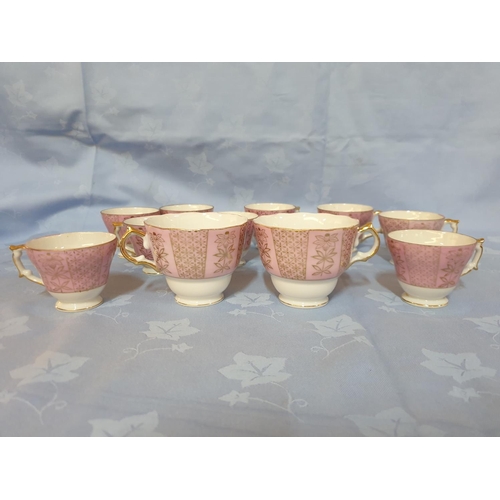 281 - Vintage Style Japan Porcelain Coffee Cup with Matching Saucers (10 + 10) and 2 x Tea Cup, All with P... 