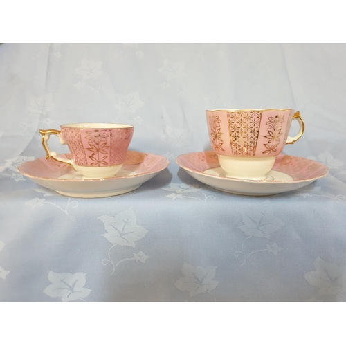 281 - Vintage Style Japan Porcelain Coffee Cup with Matching Saucers (10 + 10) and 2 x Tea Cup, All with P... 