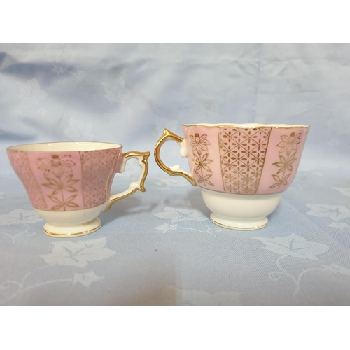 281 - Vintage Style Japan Porcelain Coffee Cup with Matching Saucers (10 + 10) and 2 x Tea Cup, All with P... 