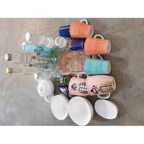 284 - Large Collection of Assorted Items inc; Zara Home Mugs, G. Worm Gmbu Mugs, Blue Glass Glasses, Coppe... 