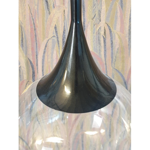 368 - Modern Droplet Style Large Ceiling Lamp / Glass Dome * Working when Lotted *