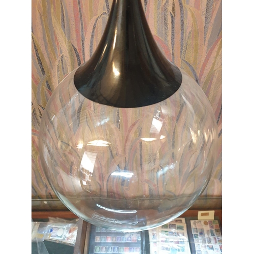 368 - Modern Droplet Style Large Ceiling Lamp / Glass Dome * Working when Lotted *