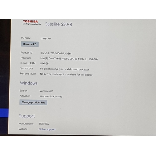95 - Toshiba Satellite S50-B Laptop (Processor Intel (R) Core (TM) i3-4025U CPU @ 1.90 GH, Installed Ram ... 