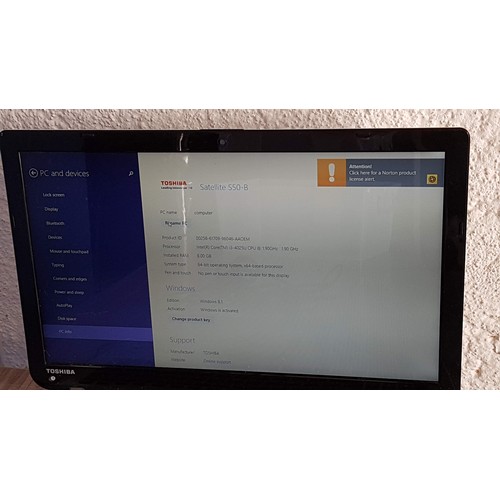 95 - Toshiba Satellite S50-B Laptop (Processor Intel (R) Core (TM) i3-4025U CPU @ 1.90 GH, Installed Ram ... 