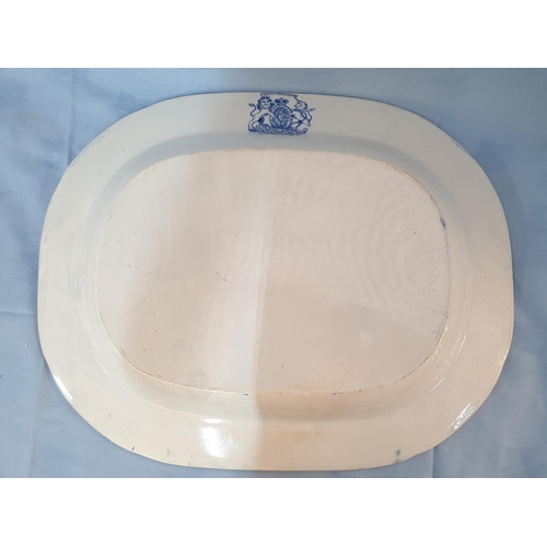 131 - Staffordshire Blue and White Chinese Pattern, Large Oblong Dish (45 x 35cm)Blue and white ‘Willow Pa... 