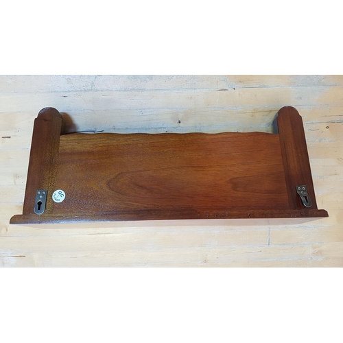 141 - Vintage Style Wooden Wall Mounted Carved 4 - Hooks Coat Rack / Hanger with Shelf (63 x 25 x 15cm)