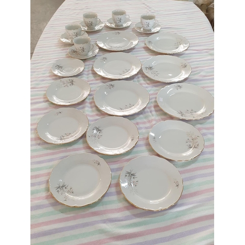 268 - Vintage Czech Porcelain Tea Set; 6 x Tea Plates, 6 x Saucers and 5 x Cups