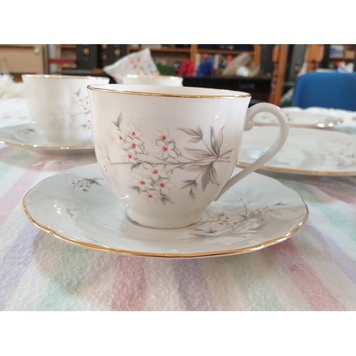 268 - Vintage Czech Porcelain Tea Set; 6 x Tea Plates, 6 x Saucers and 5 x Cups