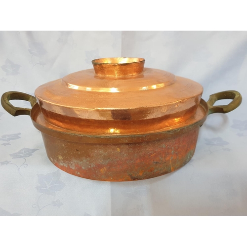 271 - Antique Cypriot Copper Cooking Pot / Pan with Lid (Stamped)