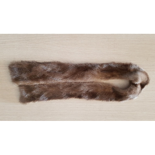 280 - 2 x Mink Grey Russian Sable Fur Stole (Scarf, Wrap, Shawl, Collar), (L:120cm & L:178cm)