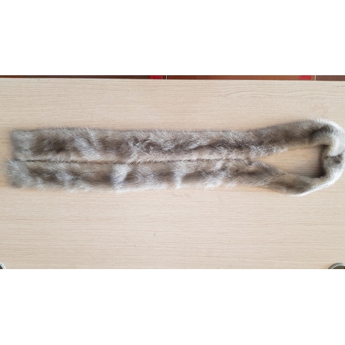 280 - 2 x Mink Grey Russian Sable Fur Stole (Scarf, Wrap, Shawl, Collar), (L:120cm & L:178cm)