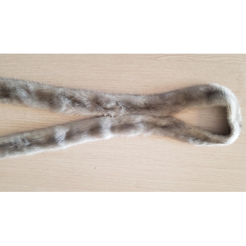 280 - 2 x Mink Grey Russian Sable Fur Stole (Scarf, Wrap, Shawl, Collar), (L:120cm & L:178cm)