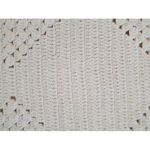 367 - Vintage Cypriot Handmade Crochet Cotton Bed Spread, Heavy 2.4m x 1.6meters