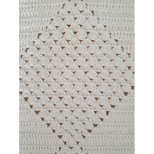 367 - Vintage Cypriot Handmade Crochet Cotton Bed Spread, Heavy 2.4m x 1.6meters