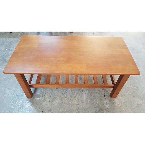 Retro Wooden Coffee Table with Magazine Rack on Bottom (52cm x 106.5cm