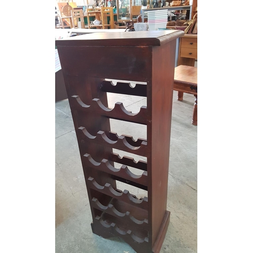 52 - Dark Brown Colour Wooden Wine Rack for 18-Bottles (6 x shelf) and Small Drawer on Top (39 x 29 x 106... 