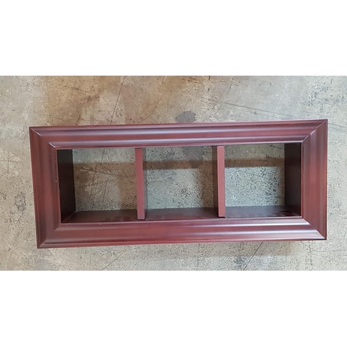 69 - Set of Matching Wooden Dark Burgundy  Cube Wall Shelves / Storage (61 x 25.5 x 15cm each)