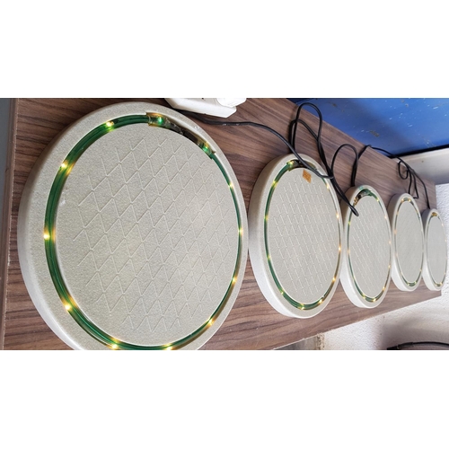 80 - Outdoor / Garden Round Panel Lights (5 x Ø40cm each), (Tested-Working when Lotted )