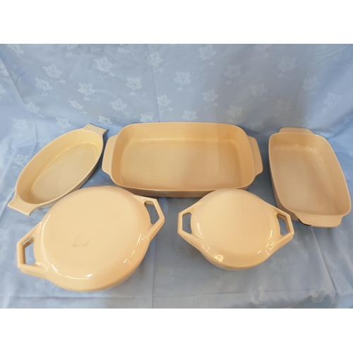 114 - Copco of Denmark Cast Iron Cookware; 3 x Oven Dishes (16 x 30cm, 17 x 31cm and 23.5 x 41cm) and 2 x ... 