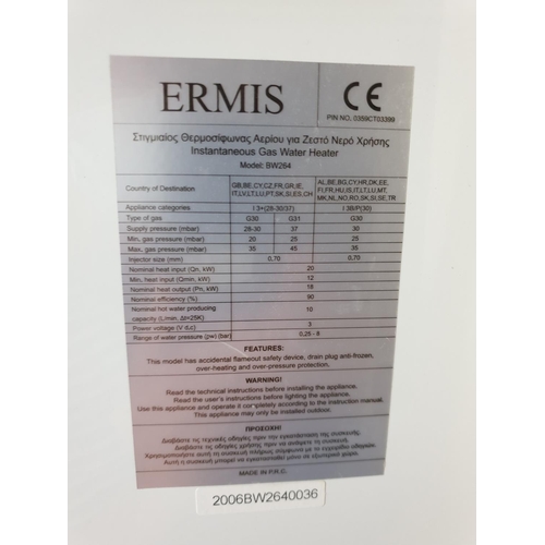 244 - Ermis Instantaneous Gas Water Heater BW264 (Un-Tested) with Aluminum Wall Cover