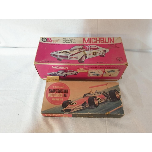 365 - Vintage Mitchblin Non - Fall Mystery, Pump & Co Battery Operated Car SC201 + Scalecraft Lotus