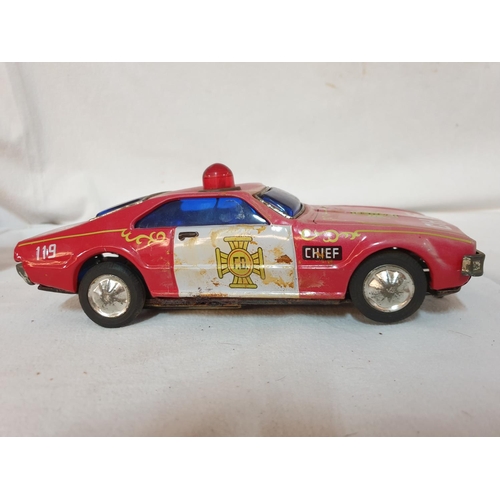 365 - Vintage Mitchblin Non - Fall Mystery, Pump & Co Battery Operated Car SC201 + Scalecraft Lotus