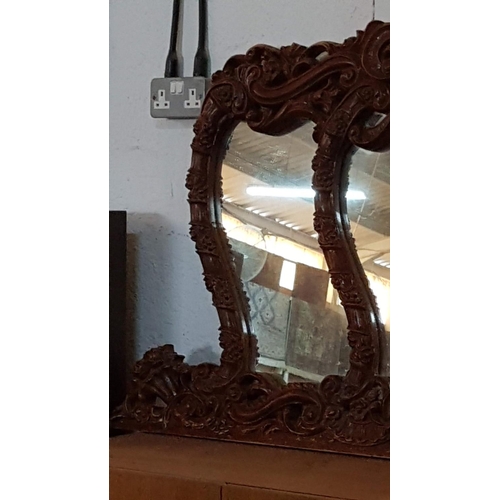 3 - Large Vintage Victorian Style Wall Mirror with Carved Frame (41 x 260cm)