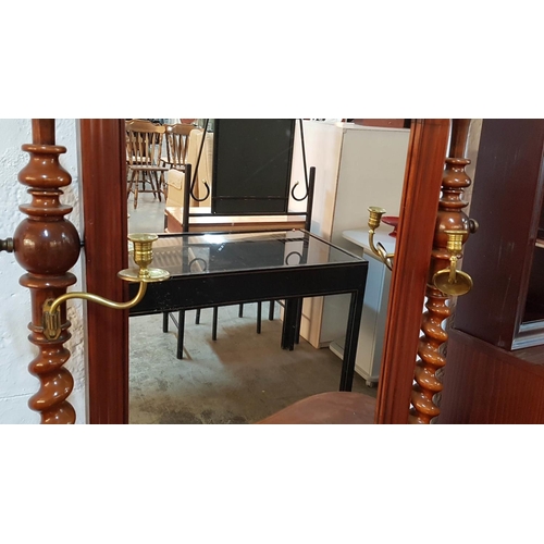 4 - Vintage Style Carved Dark Brown Colour Wooden Kidney Shape Dressing Table and 2 - Drawers with Adjus... 