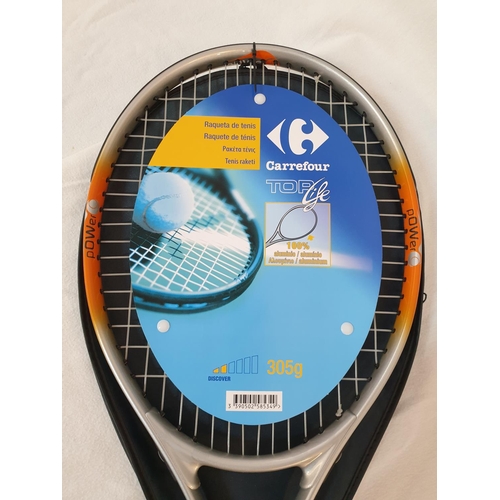 173A - Set of 4 x Tennis Racket with Case (Carrefour Top Life 100% Alluminium) 305gr each, Un-Used