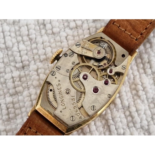 229A - Antique 18ct Gold Longines Wrist Watch, Circa 1920's with Manual Wind Adjustable Movement ** Running... 