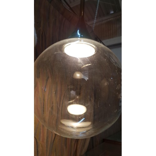 368 - Modern Droplet Style Large Ceiling Lamp / Glass Dome * Working when Lotted *