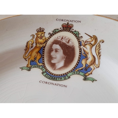 80A - Royal Memorabilia Coronation of Queen Elizabeth II Cup with Saucer and Dessert Plate (Victoria Potte... 