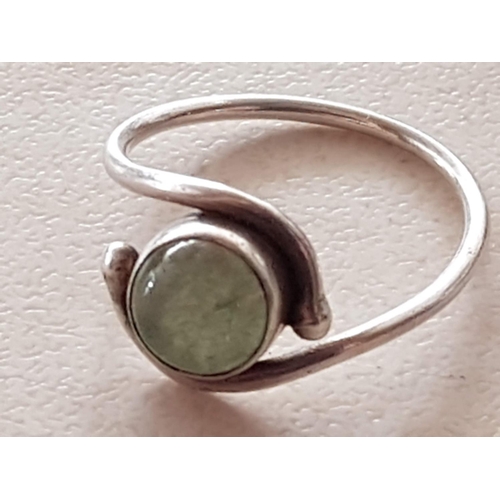 90A - Collection of 5 x Retro Silver Rings with Natural Stones (Size Q,M,N,P,O)