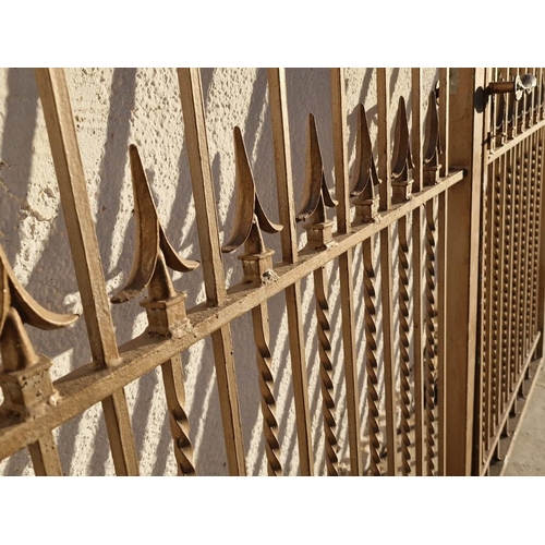 825 - 2 x Decorative Metal Gates / Sections, Each 1.75m High with Alternating Twisted Uprights to Lower Ha... 