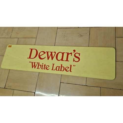 826 - Plastic Advertising Sign for 'Dewar's White Label', (Approx. 100 x 25cm)